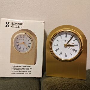 Howard Miller Gold Tone Metal MCM Style Minimalist San Francisco Clock 645-289
